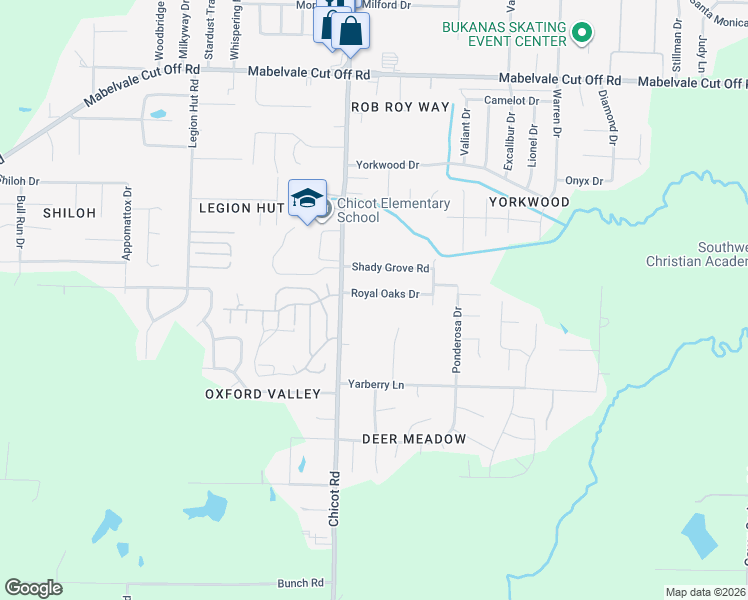 map of restaurants, bars, coffee shops, grocery stores, and more near 7501 Royal Oaks Drive in Little Rock