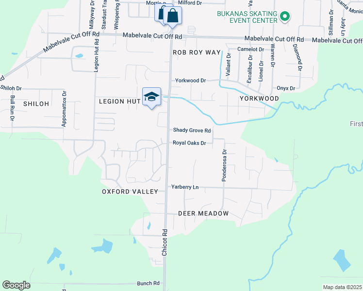 map of restaurants, bars, coffee shops, grocery stores, and more near 7501 Royal Oaks Drive in Little Rock