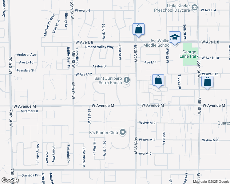 map of restaurants, bars, coffee shops, grocery stores, and more near 42033 Quail Creek Drive in Quartz Hill