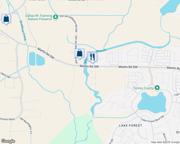 map of restaurants, bars, coffee shops, grocery stores, and more near 714 Sluice Drive Southwest in Huntsville