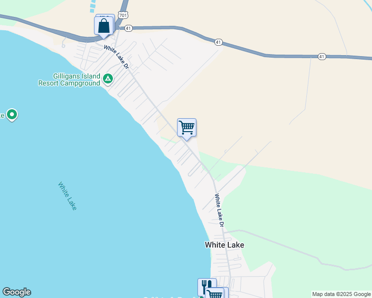 map of restaurants, bars, coffee shops, grocery stores, and more near 736 White Lake Drive in Elizabethtown