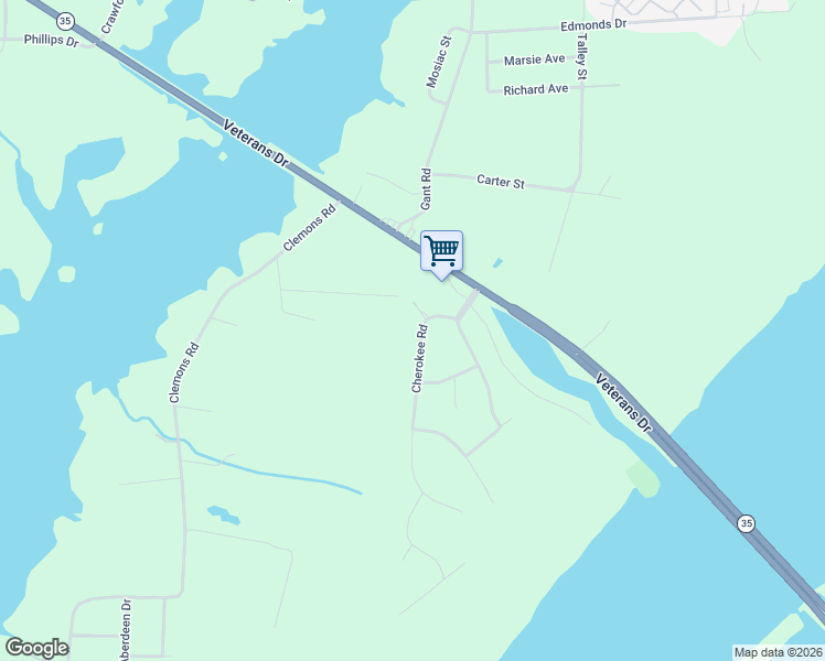 map of restaurants, bars, coffee shops, grocery stores, and more near 114 Cherokee Road in Scottsboro