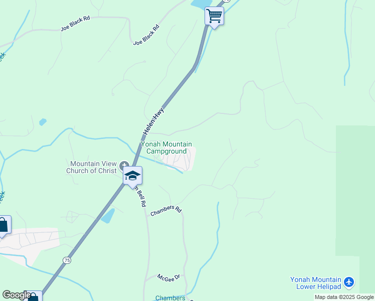 map of restaurants, bars, coffee shops, grocery stores, and more near 328 Yonah Mountain Road in Cleveland