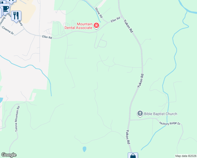 map of restaurants, bars, coffee shops, grocery stores, and more near 536 Dogwood Ridge in Ellijay