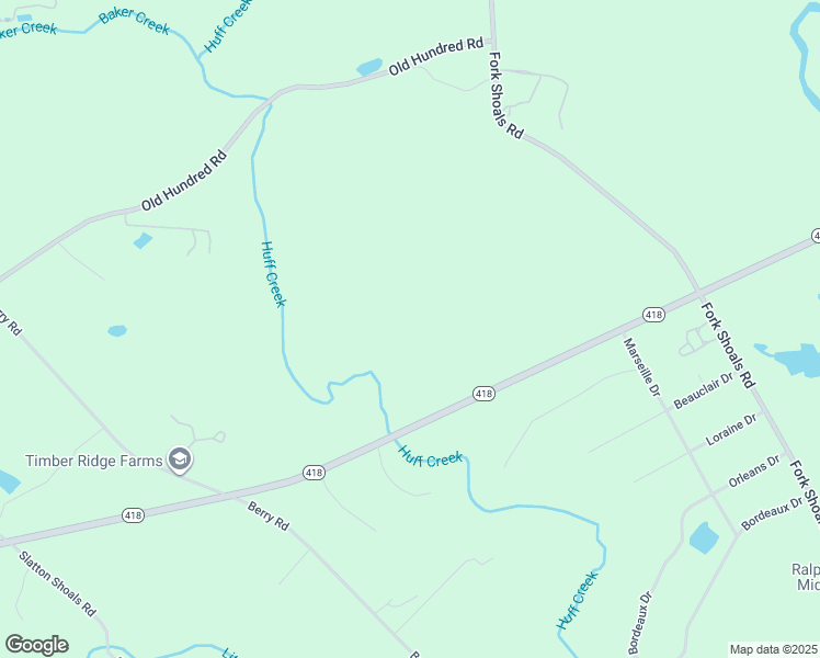 map of restaurants, bars, coffee shops, grocery stores, and more near 418 Highway in Simpsonville