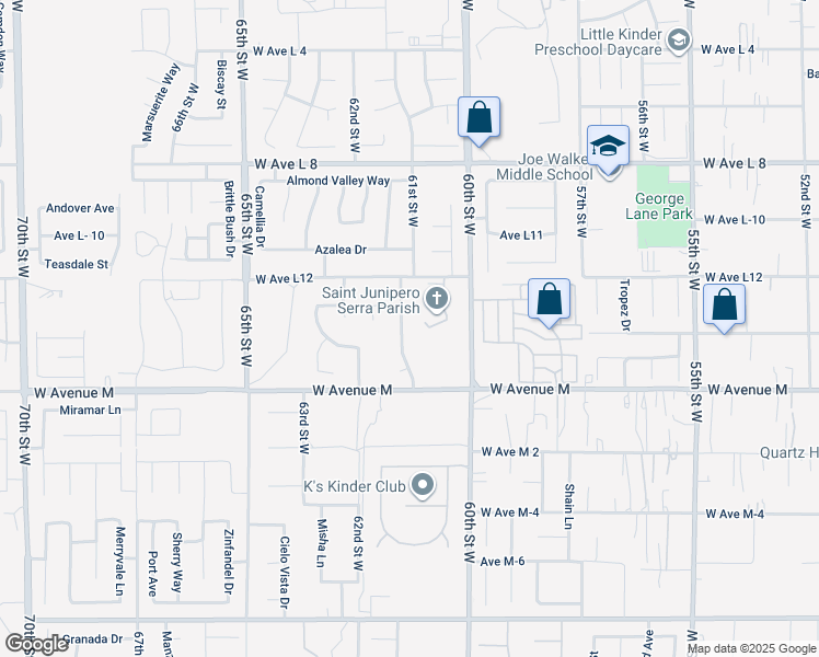 map of restaurants, bars, coffee shops, grocery stores, and more near 42033 Quail Creek Drive in Quartz Hill