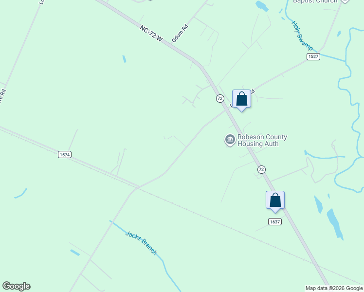 map of restaurants, bars, coffee shops, grocery stores, and more near 2607 Pine Log Road in Lumberton
