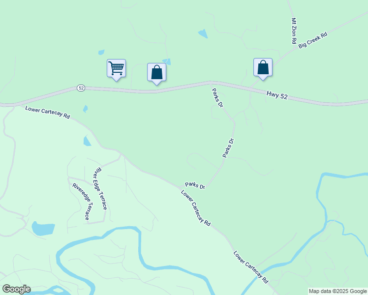 map of restaurants, bars, coffee shops, grocery stores, and more near 180 Highlands Park Drive in Ellijay