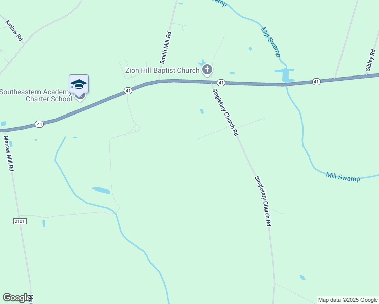 map of restaurants, bars, coffee shops, grocery stores, and more near 6765 Singletary Church Road in Lumberton