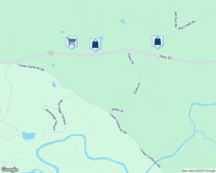 map of restaurants, bars, coffee shops, grocery stores, and more near 180 Highlands Park Drive in Ellijay