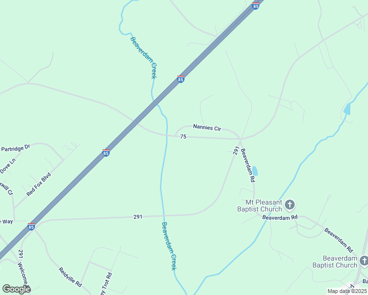 map of restaurants, bars, coffee shops, grocery stores, and more near 103 Nannies Circle in Williamston