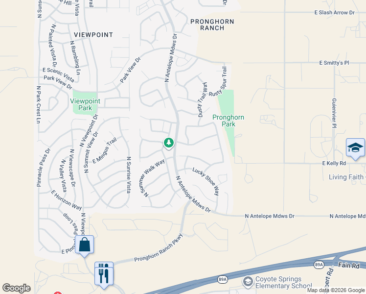 map of restaurants, bars, coffee shops, grocery stores, and more near 7778 Bramble Berry Lane in Prescott Valley