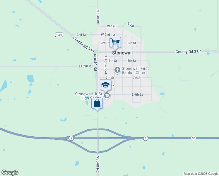 map of restaurants, bars, coffee shops, grocery stores, and more near 221 West 8th in Stonewall