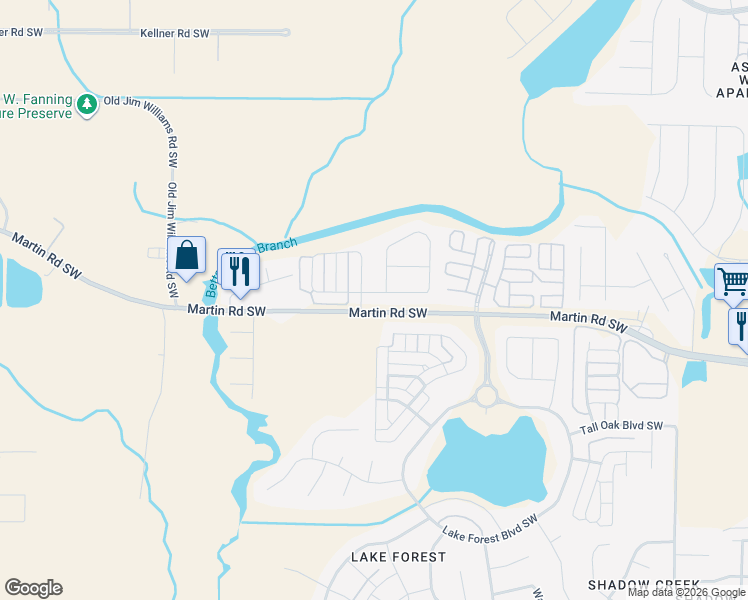 map of restaurants, bars, coffee shops, grocery stores, and more near 487 Mossyleaf Drive Southwest in Huntsville