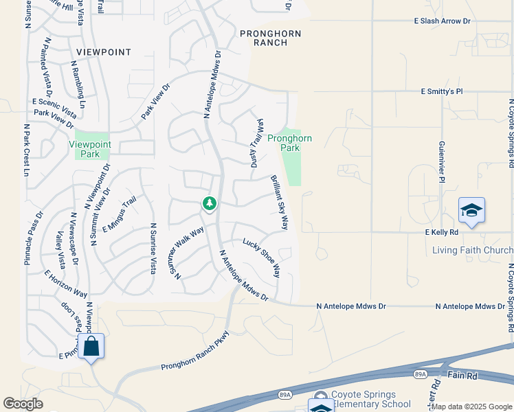 map of restaurants, bars, coffee shops, grocery stores, and more near 7839 Bramble Berry Lane in Prescott Valley