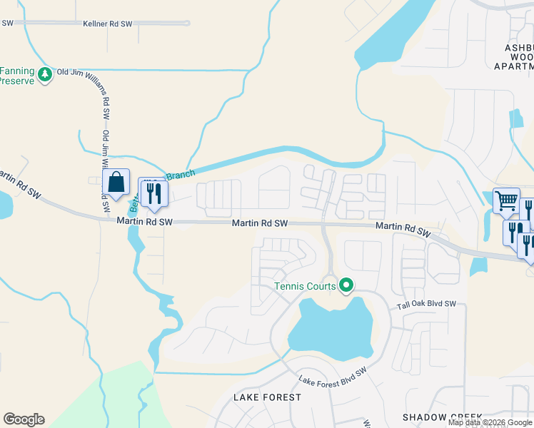 map of restaurants, bars, coffee shops, grocery stores, and more near 487 Mossyleaf Drive Southwest in Huntsville