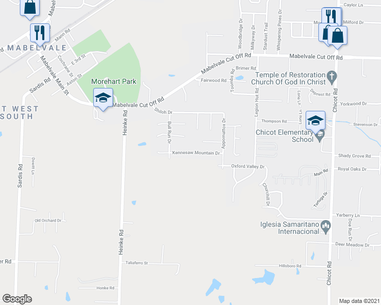 map of restaurants, bars, coffee shops, grocery stores, and more near 8620 Kennesaw Mountain Drive in Little Rock