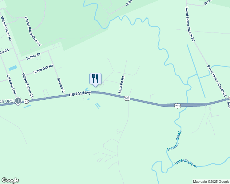 map of restaurants, bars, coffee shops, grocery stores, and more near 53 Sand Pit Road in Elizabethtown