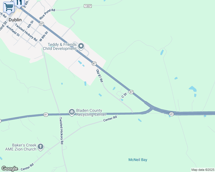 map of restaurants, bars, coffee shops, grocery stores, and more near 221 Old State Highway 87 in Elizabethtown