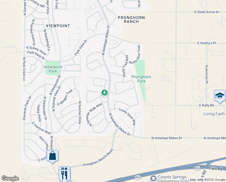 map of restaurants, bars, coffee shops, grocery stores, and more near 7778 Bramble Berry Lane in Prescott Valley