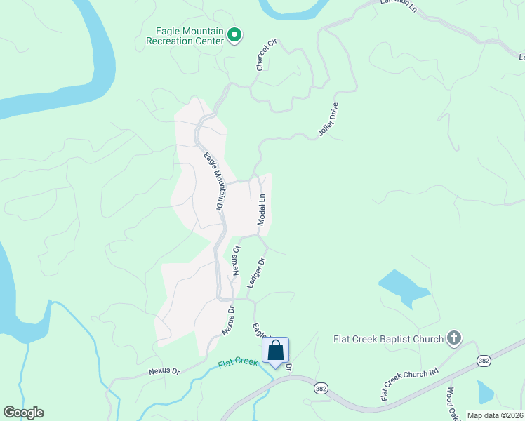 map of restaurants, bars, coffee shops, grocery stores, and more near Modal Lane in Ellijay