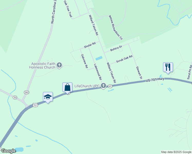 map of restaurants, bars, coffee shops, grocery stores, and more near 123 Lakewood Road in Elizabethtown