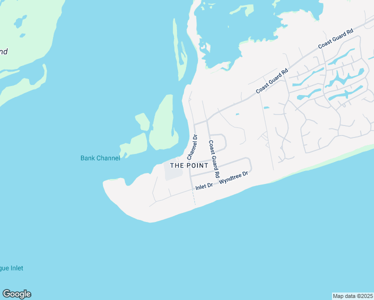 map of restaurants, bars, coffee shops, grocery stores, and more near 309 Channel Drive in Emerald Isle