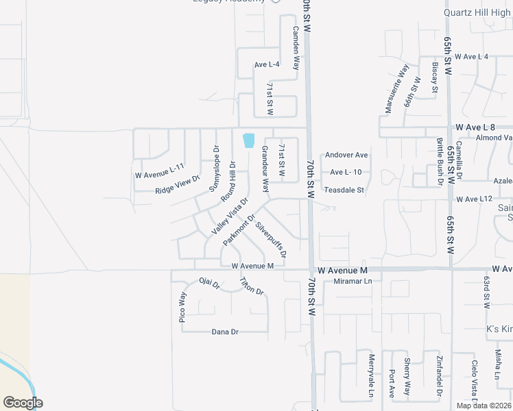 map of restaurants, bars, coffee shops, grocery stores, and more near 42153 Parkmont Drive in Lancaster