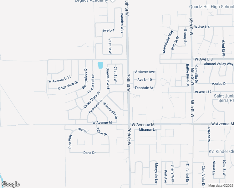 map of restaurants, bars, coffee shops, grocery stores, and more near 7030 West Avenue L12 in Lancaster