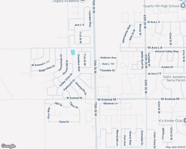 map of restaurants, bars, coffee shops, grocery stores, and more near 7030 West Avenue L12 in Lancaster