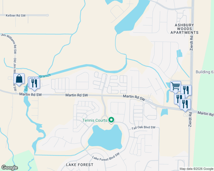map of restaurants, bars, coffee shops, grocery stores, and more near 100 Nature Walk Boulevard Southwest in Huntsville