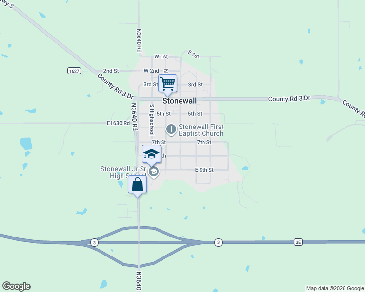 map of restaurants, bars, coffee shops, grocery stores, and more near 321 Broadway in Stonewall