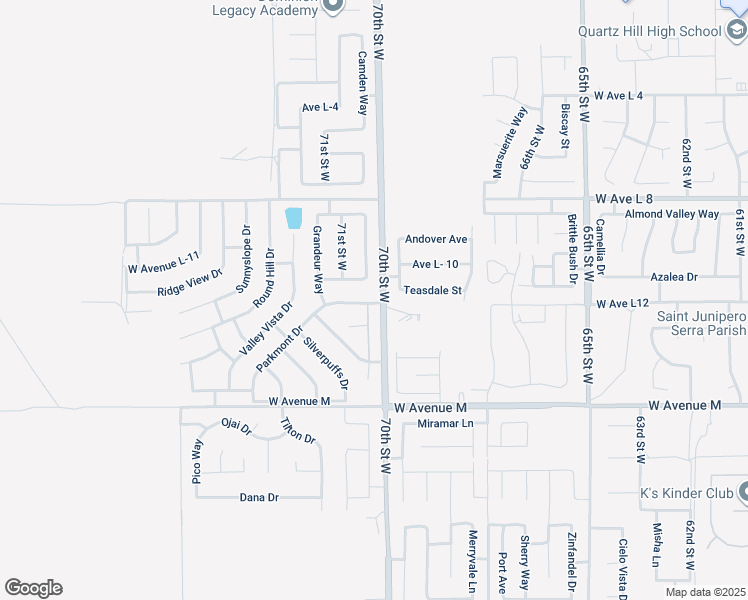 map of restaurants, bars, coffee shops, grocery stores, and more near 7003 West Avenue L 12 in Lancaster