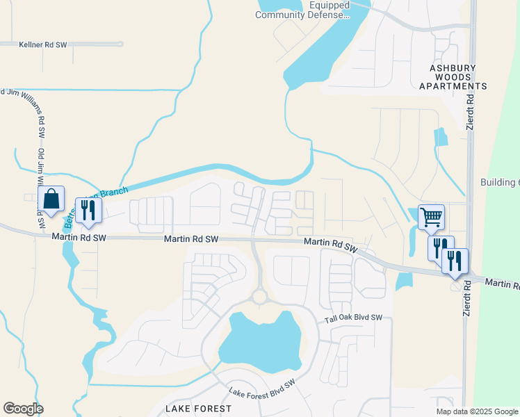 map of restaurants, bars, coffee shops, grocery stores, and more near 1204 Nature Walk Boulevard Southwest in Huntsville