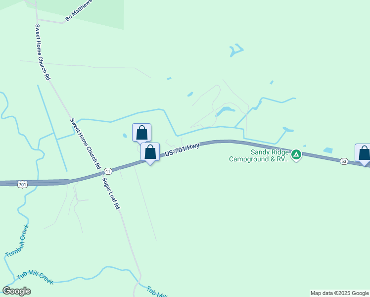 map of restaurants, bars, coffee shops, grocery stores, and more near 4139 U.S. 701 Highway in Elizabethtown