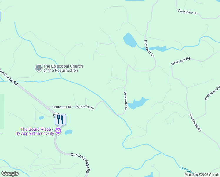map of restaurants, bars, coffee shops, grocery stores, and more near 82 Couples Lane in Sautee Nacoochee