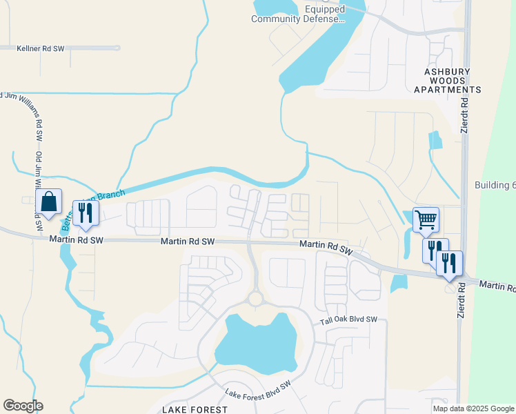map of restaurants, bars, coffee shops, grocery stores, and more near 1204 Nature Walk Boulevard Southwest in Huntsville