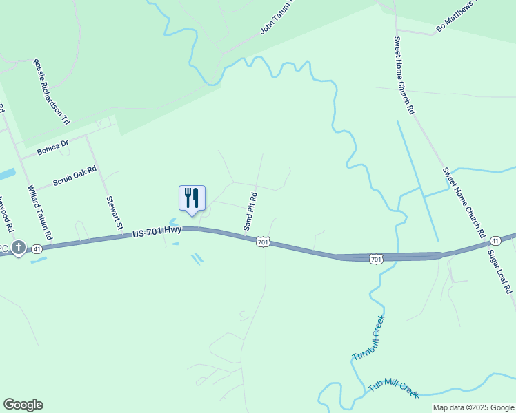 map of restaurants, bars, coffee shops, grocery stores, and more near 120 Sand Pit Road in Elizabethtown