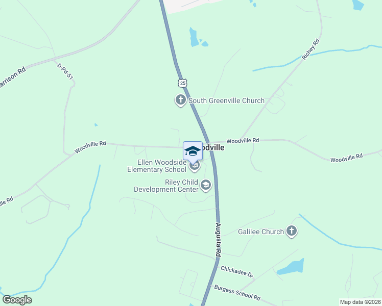 map of restaurants, bars, coffee shops, grocery stores, and more near 298 Woodville Road in Pelzer