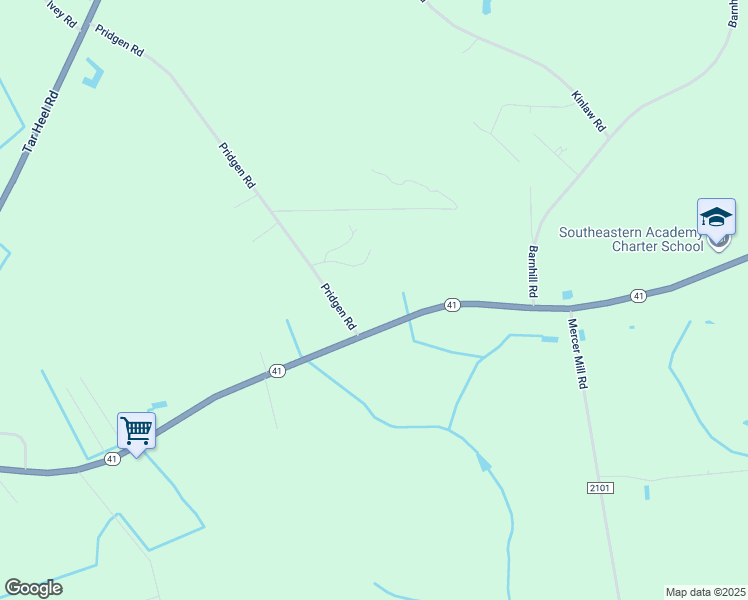 map of restaurants, bars, coffee shops, grocery stores, and more near 11395 North Carolina 41 in Lumberton