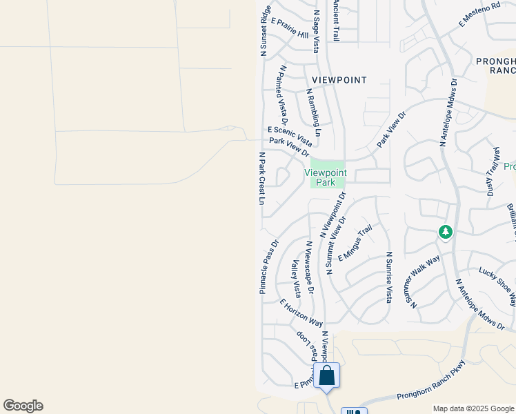 map of restaurants, bars, coffee shops, grocery stores, and more near 7440 North Park Crest Lane in Prescott Valley