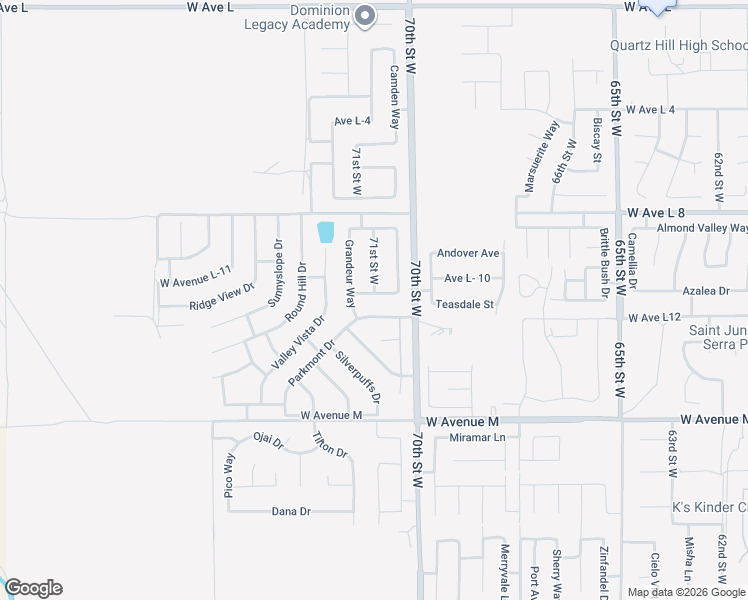 map of restaurants, bars, coffee shops, grocery stores, and more near 7044 West Avenue L-11 in Lancaster