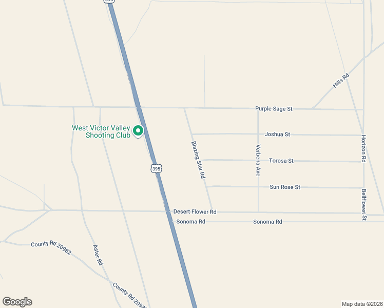 map of restaurants, bars, coffee shops, grocery stores, and more near 21944 Blazing Star Road in Adelanto