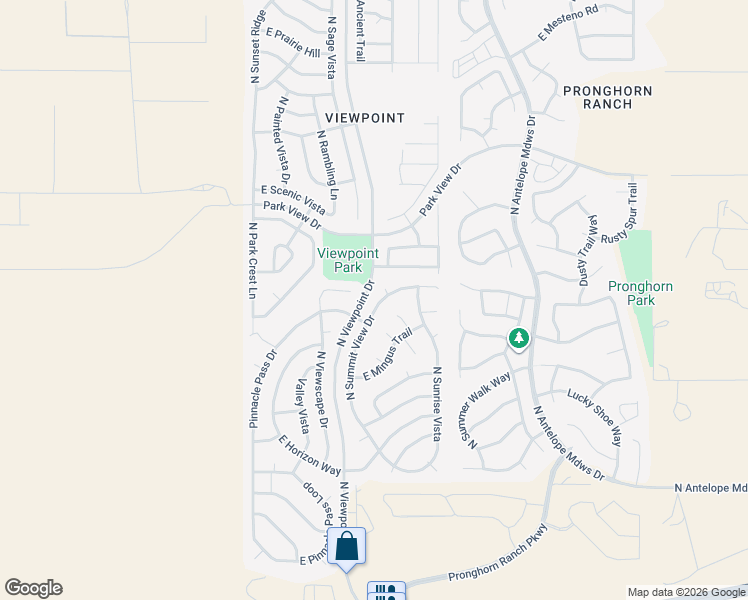 map of restaurants, bars, coffee shops, grocery stores, and more near 7392 North Summit View Drive in Prescott Valley