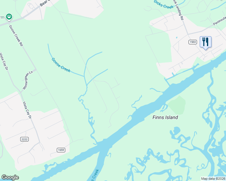 map of restaurants, bars, coffee shops, grocery stores, and more near Hogans Road in Hubert
