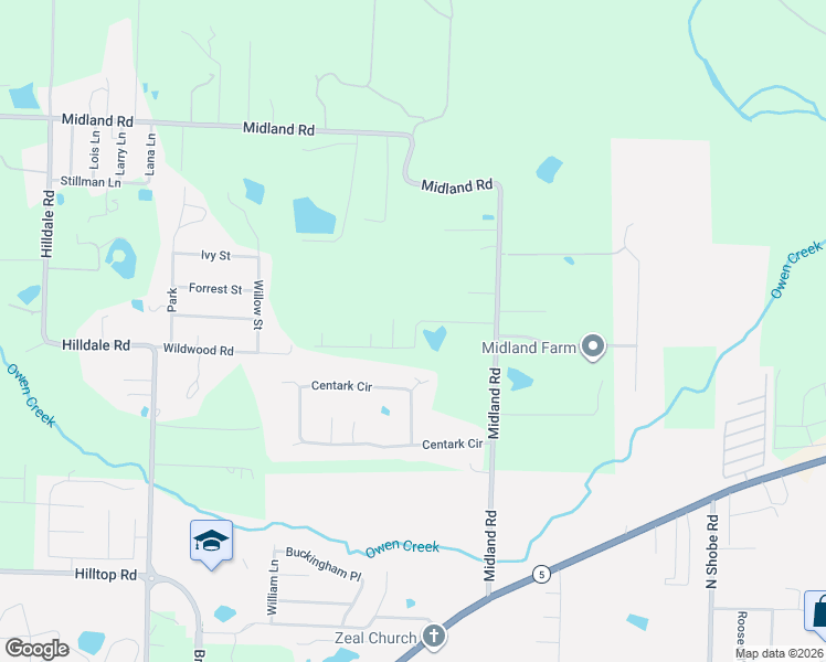 map of restaurants, bars, coffee shops, grocery stores, and more near 6012 Centark Court in Alexander