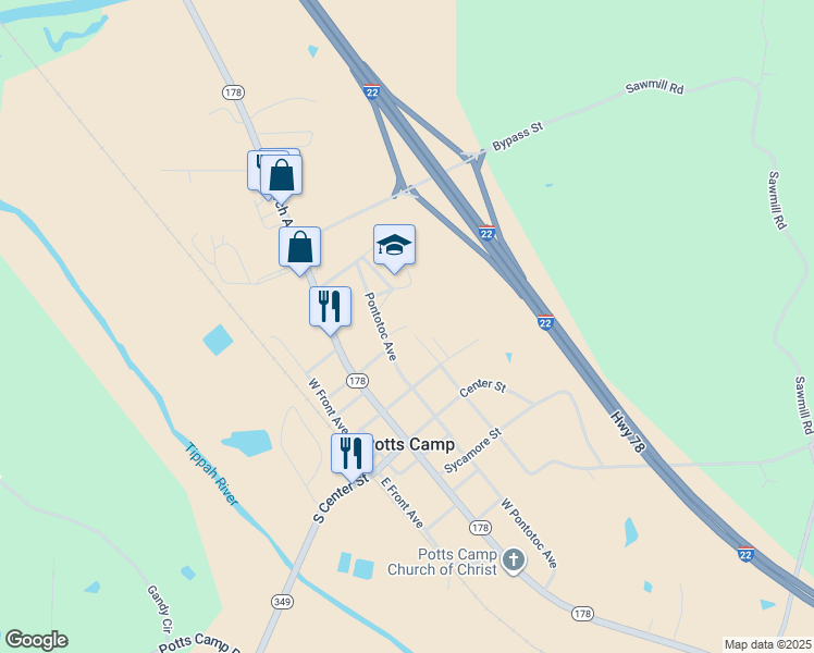 map of restaurants, bars, coffee shops, grocery stores, and more near 28 Pipkin St in Potts Camp