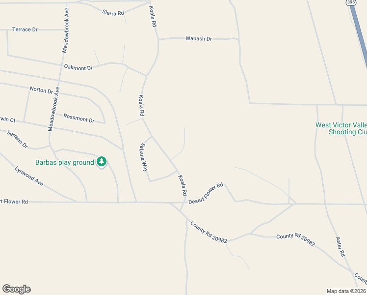 map of restaurants, bars, coffee shops, grocery stores, and more near Winslow Lane in Adelanto