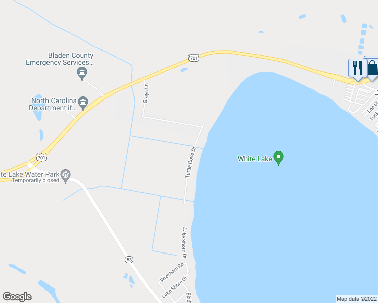 map of restaurants, bars, coffee shops, grocery stores, and more near 164 Turtle Cove Drive in Elizabethtown