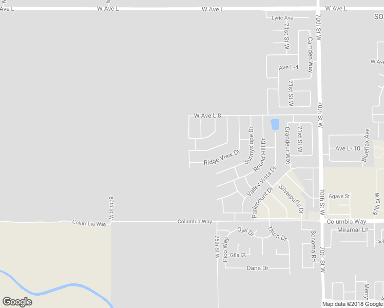 map of restaurants, bars, coffee shops, grocery stores, and more near 7556 West Avenue L-11 in Lancaster